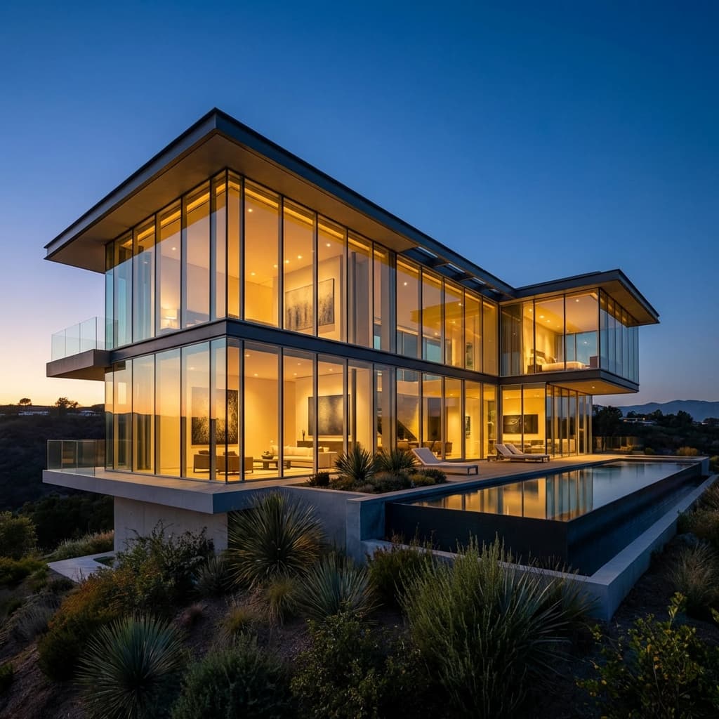 Luxury Modern Architecture at Twilight
